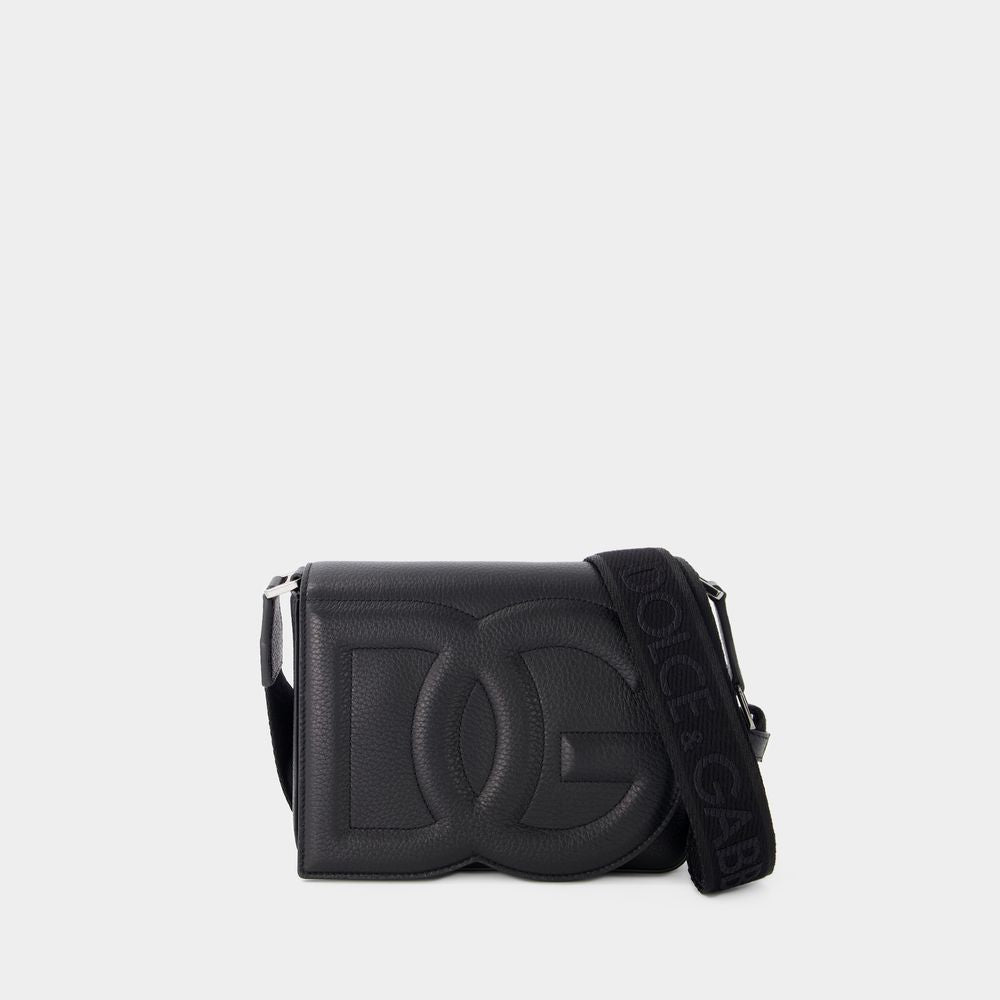 DOLCE & GABBANA Sleek Black Crossbody Bag for Men by Designer Duo