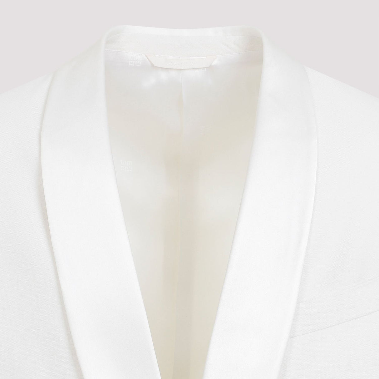 GIVENCHY Elegant White Wool Mohair Lapel Jacket