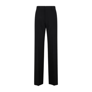 GIVENCHY Men's Black Wool Raw Cut Slim Fit Pants for FW23