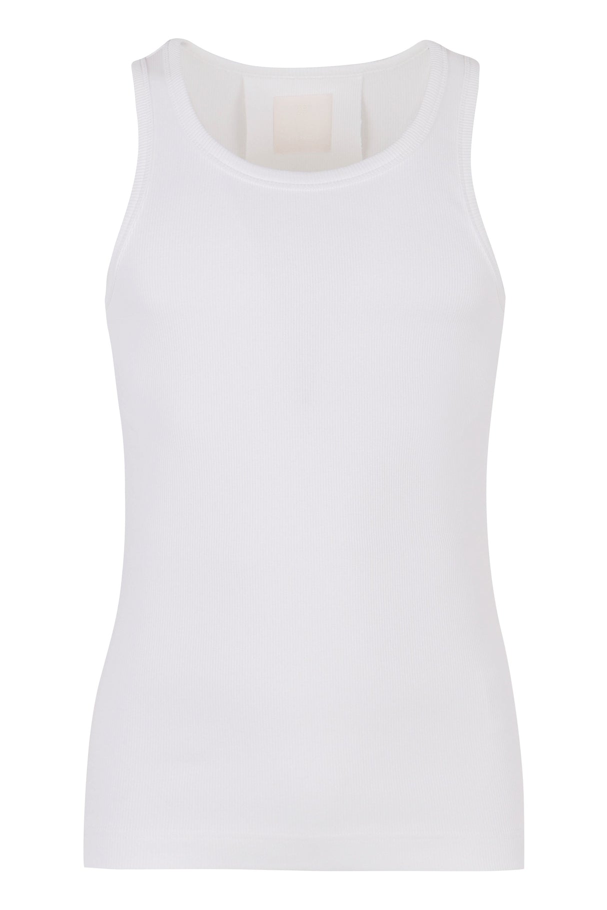 GIVENCHY Men's Ribbed Cotton Tank Top - White