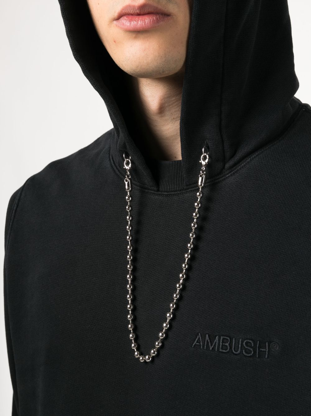 AMBUSH Black Chain Cotton Hoodie for Men