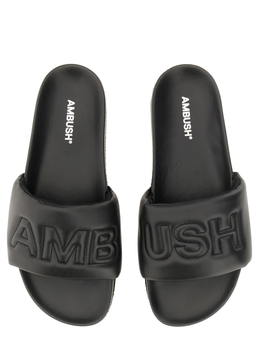 AMBUSH Men's Leather Slide Sandal with 2.5 cm Rubber Sole