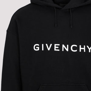 GIVENCHY Men's Black Cotton Hoodie for SS24