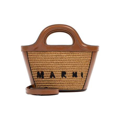 MARNI Mini Tropicalia Straw Tote Handbag