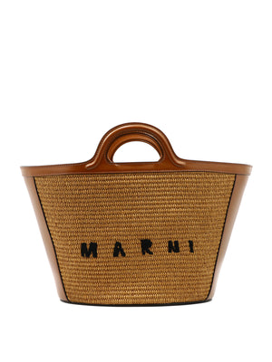 MARNI 24FW Women's Brown Tote Bag - High-Fashion and Functional