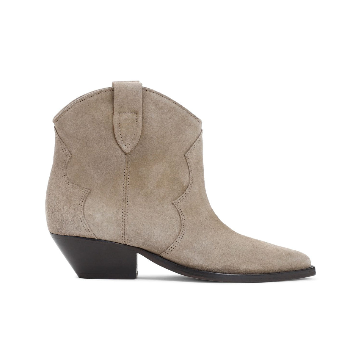 ISABEL MARANT Chic Taupe Suede Slip-On Ankle Boots