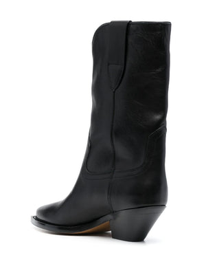 ISABEL MARANT Elegant Pointed-Toe Leather Ankle Boots