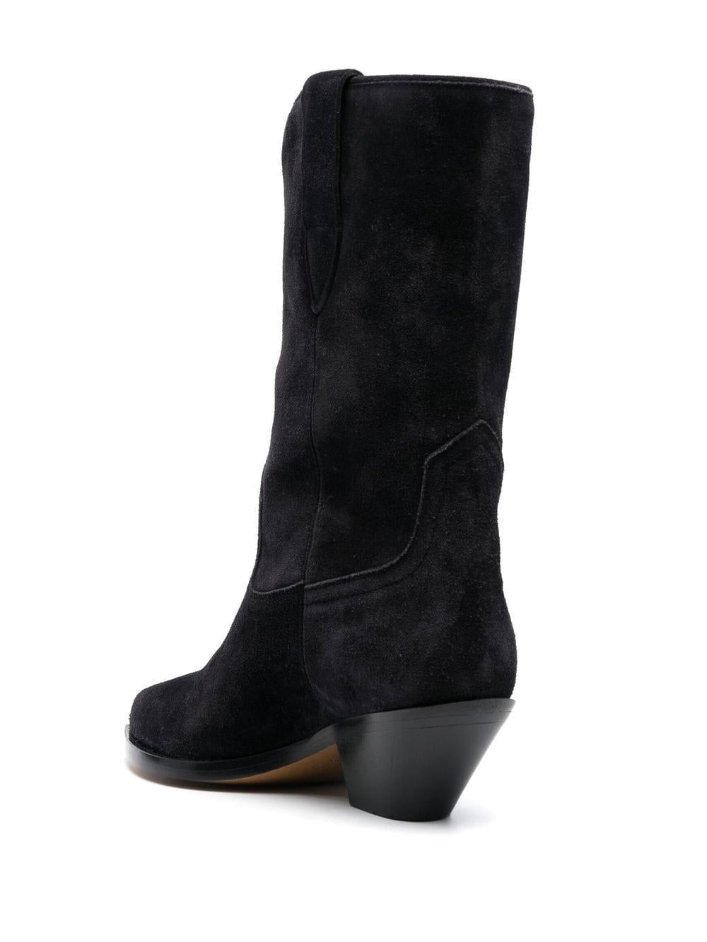 ISABEL MARANT Elegant Suede Leather Western Boots with Pointed Toe