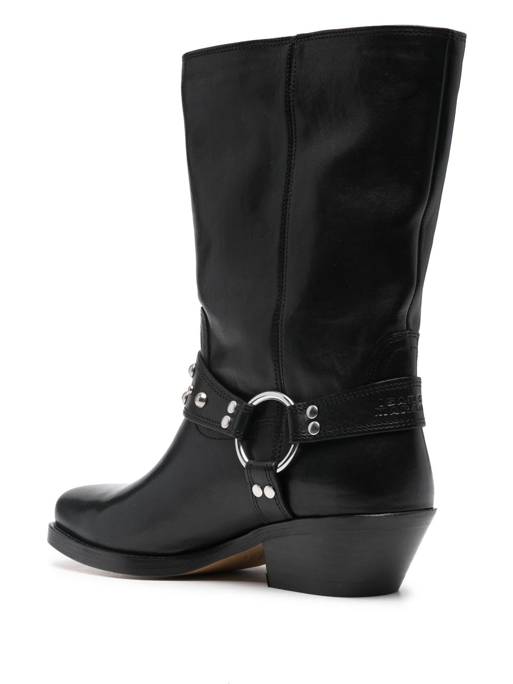 ISABEL MARANT Elegant Square Toe Leather Boots with Stud Detail