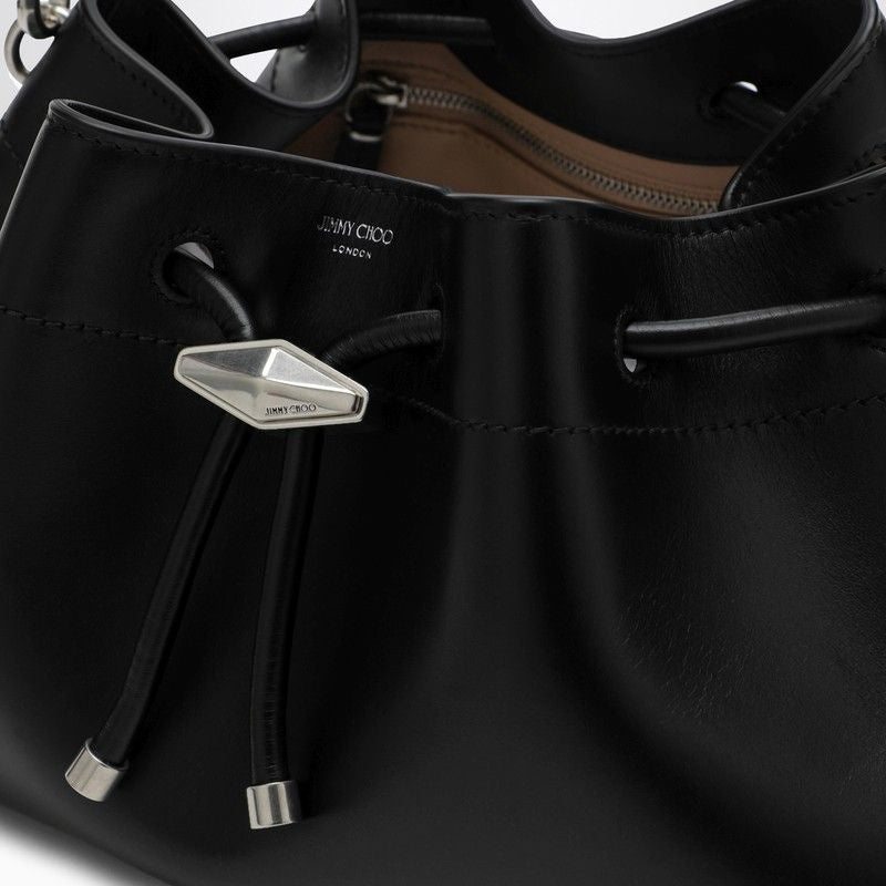 JIMMY CHOO Fashionable Black Leather Bucket Handbag for Women - FW24 Collection