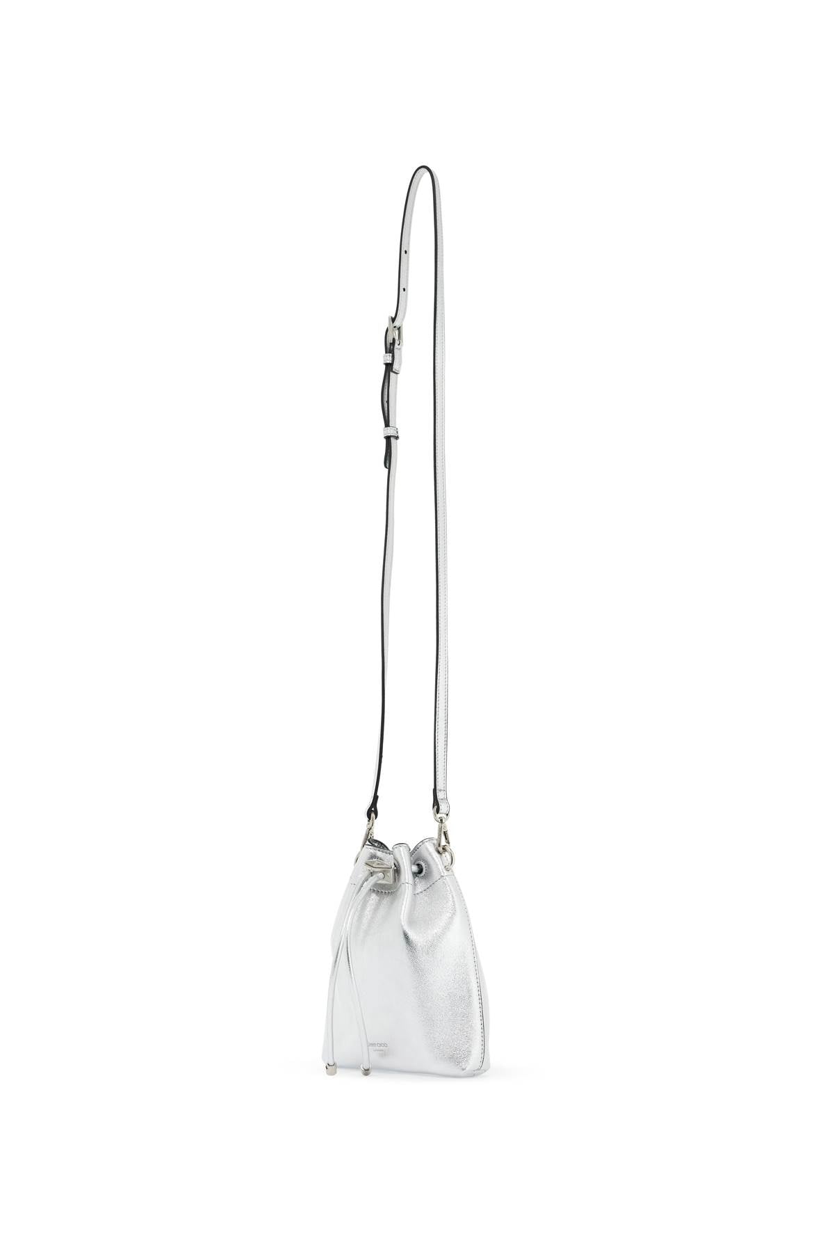 JIMMY CHOO Glamour Silver Mini Bucket Bag with Diamond Detail