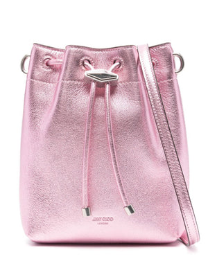 JIMMY CHOO Mini Bucket Handbag with Metallic Finish