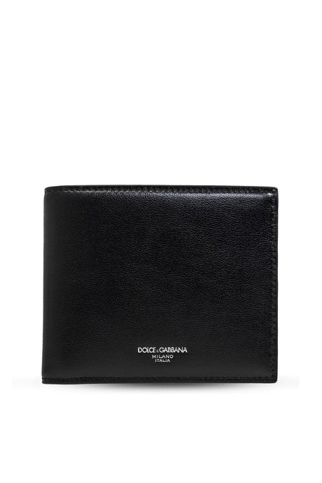 DOLCE & GABBANA Mini Bi-Fold Leather Wallet with Logo