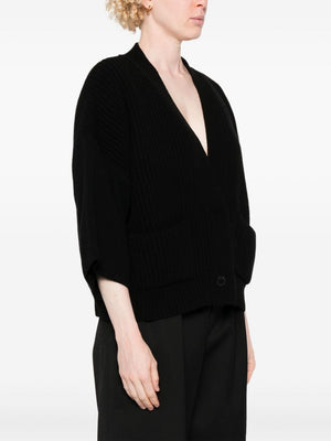 PINKO Chunky Ribbed Knit Sweater with Pockets