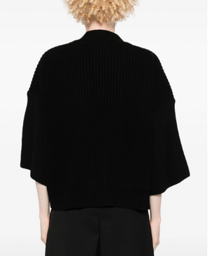 PINKO Chunky Ribbed Knit Sweater with Pockets