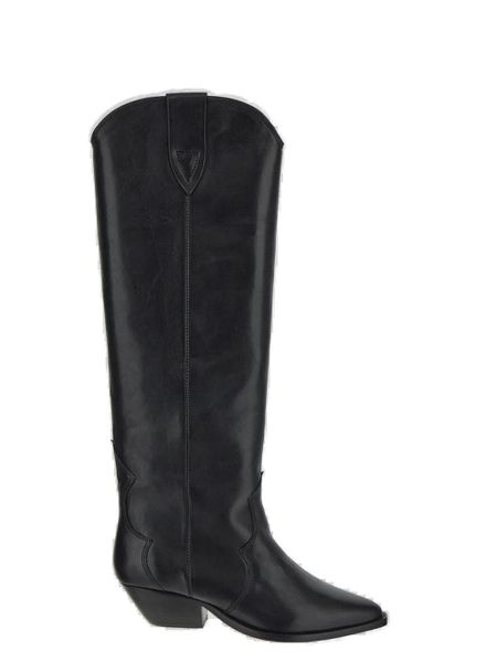 ISABEL MARANT Elegant Black Leather Knee-High Boots