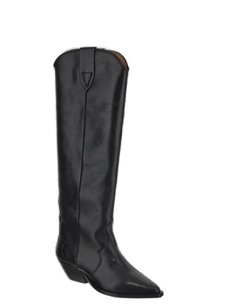 ISABEL MARANT Elegant Black Leather Knee-High Boots