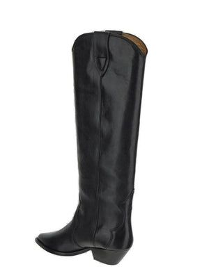 ISABEL MARANT Elegant Black Leather Knee-High Boots