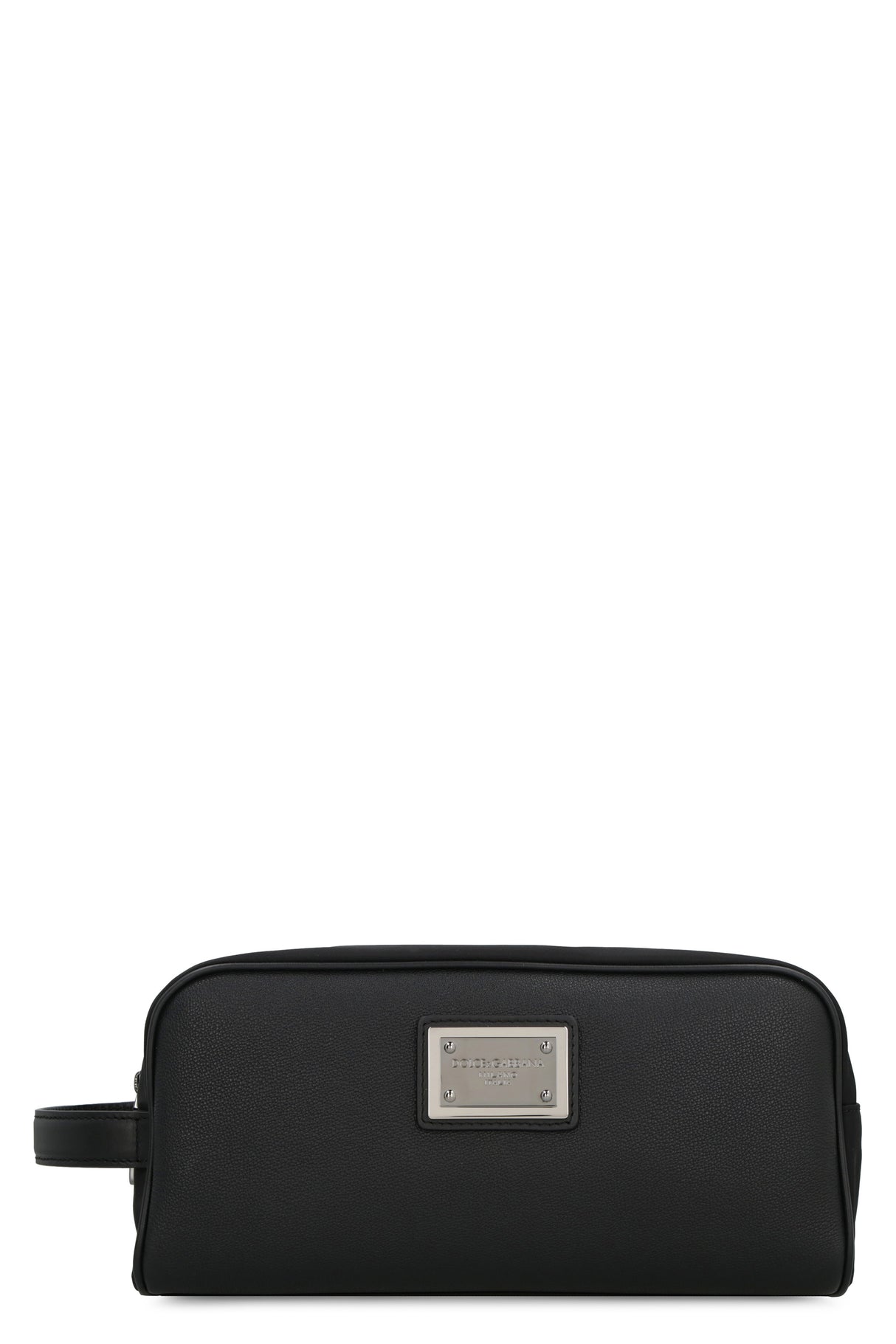 DOLCE & GABBANA Men's Black Nylon Wash Handbag for FW23