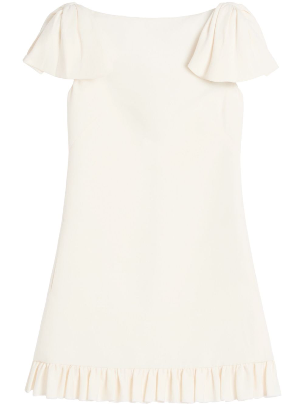 VALENTINO Ivory Mini Puff Sleeve Flared Hem Dress