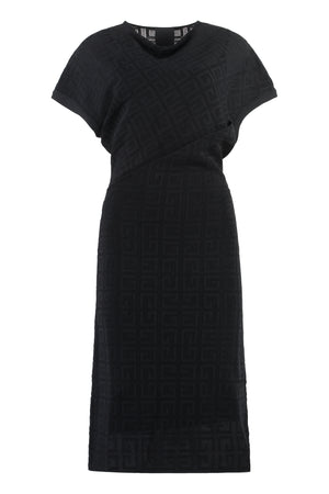 GIVENCHY Black Jacquard Knit Dress for Women | FW23 Season