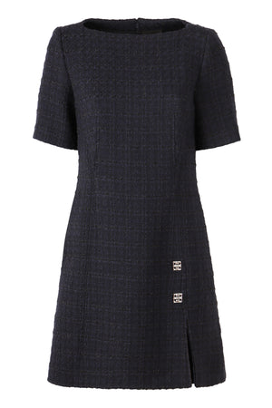 GIVENCHY Chic Wool-Blend Tweed Mini Dress with Embellished Detail