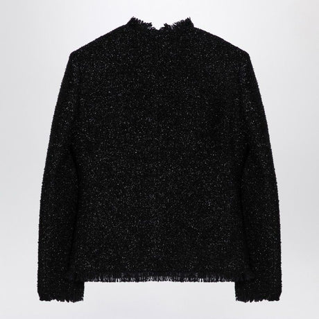 GIVENCHY Elegant Black Tweed Jacket with Lurex Accents