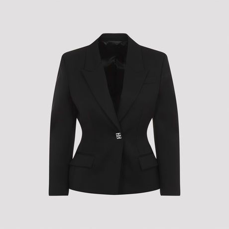 GIVENCHY Elegant Structured Black Wool Jacket