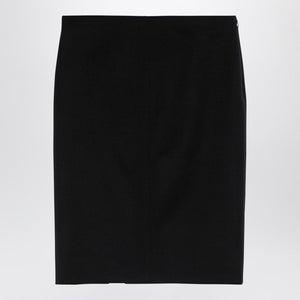 GIVENCHY Elegant Black Wool Midi Skirt with Metallic Accents