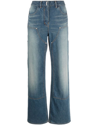 GIVENCHY Blue Denim Camal Recto Pants for Women - SS24 Collection