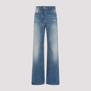 GIVENCHY Blue 100% Cotton Women's Jeans for SS24