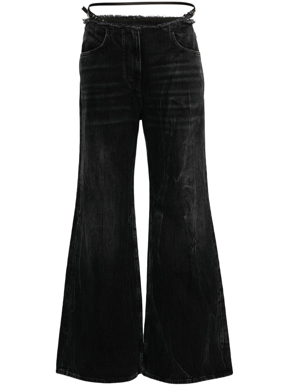 GIVENCHY Flared Black Wide-Leg Denim Jeans for Women in SS24 Season