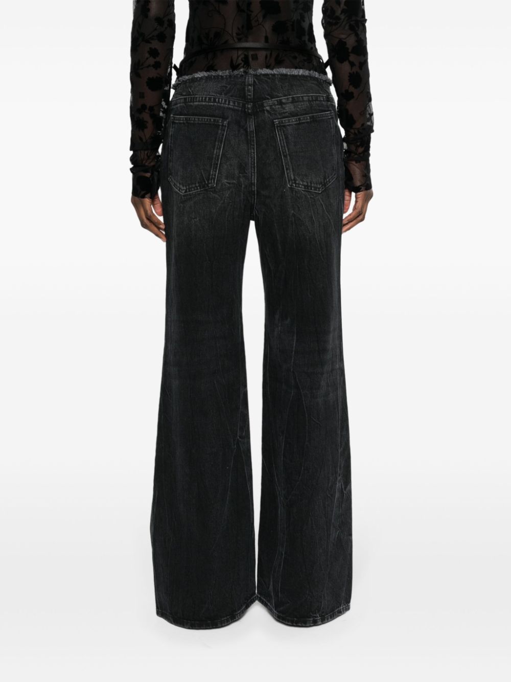 GIVENCHY Flared Black Wide-Leg Denim Jeans for Women in SS24 Season