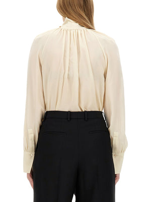 GIVENCHY Silk Shirt with Lavallière Collar - Size 38