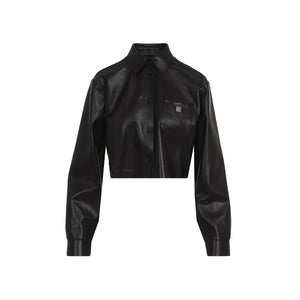 GIVENCHY Luxurious Black Lamb Leather Shirt for Women