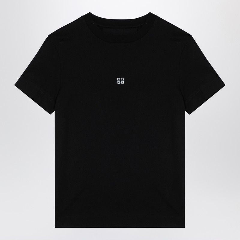 GIVENCHY Classic Black Embroidered Cotton T-Shirt for Women