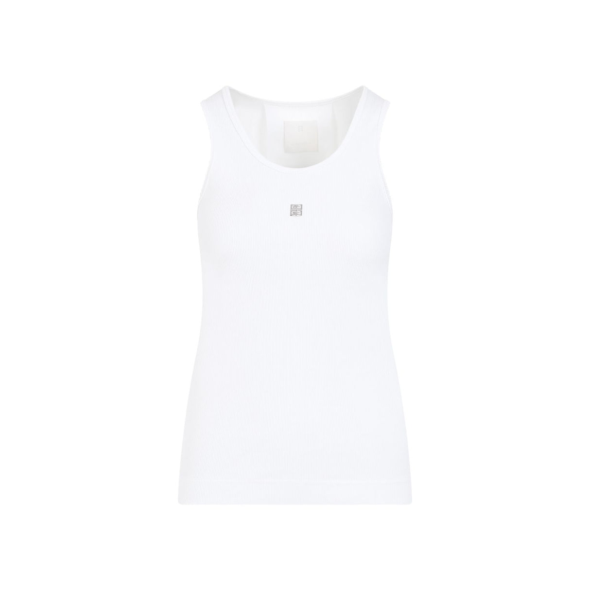 GIVENCHY Ribbed White Cotton Tank Top for Women - SS24 Collection