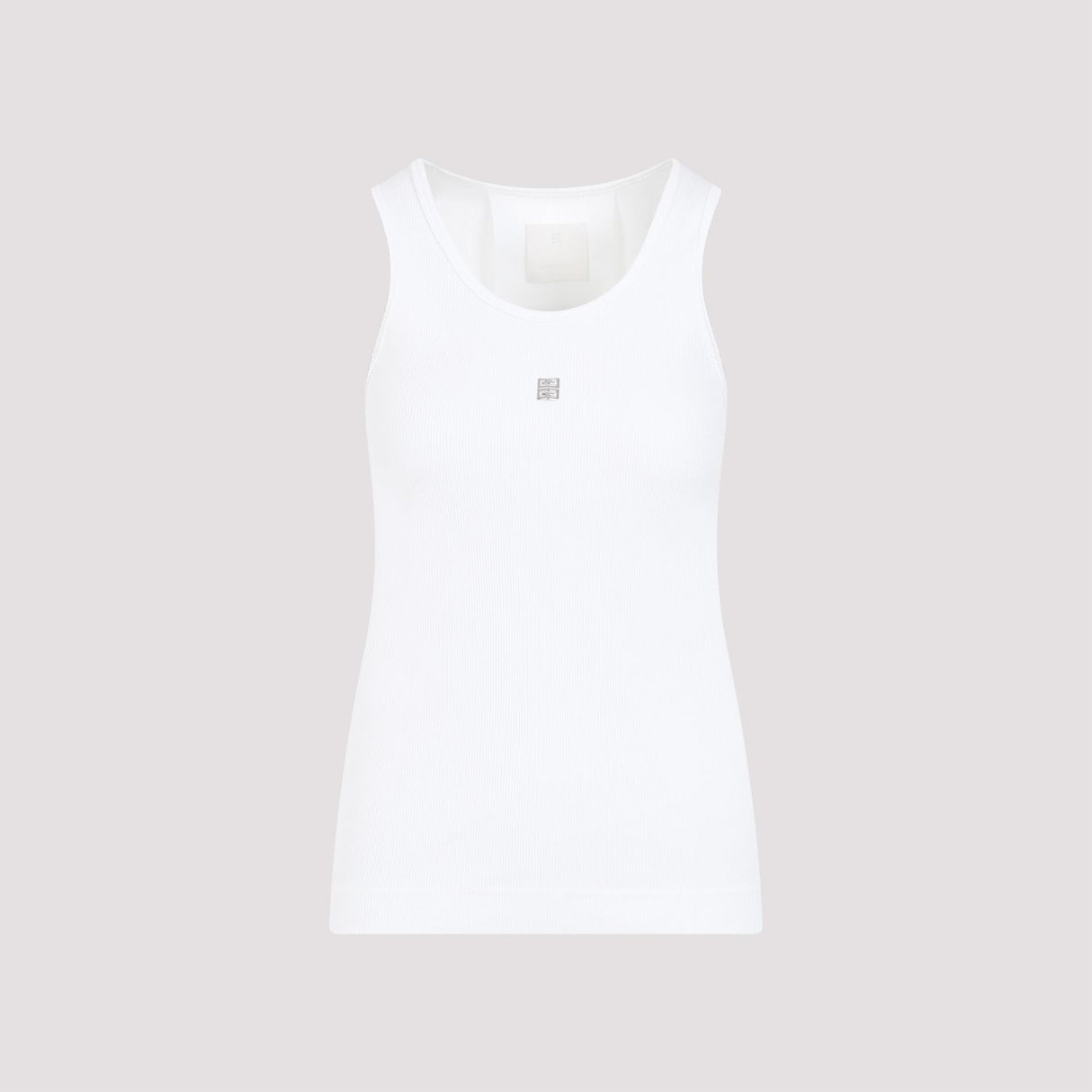 GIVENCHY Ribbed White Cotton Tank Top for Women - SS24 Collection