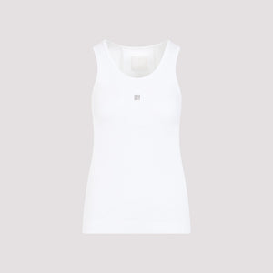 GIVENCHY Ribbed White Cotton Tank Top for Women - SS24 Collection