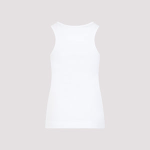 GIVENCHY Ribbed White Cotton Tank Top for Women - SS24 Collection