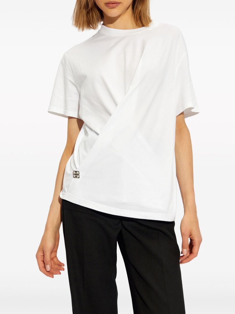 GIVENCHY Metallic Logo Wrap T-Shirt for Women