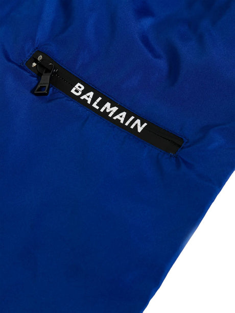 BALMAIN Logo-print Swimming Shorts for Men in Navy Blue for SS24