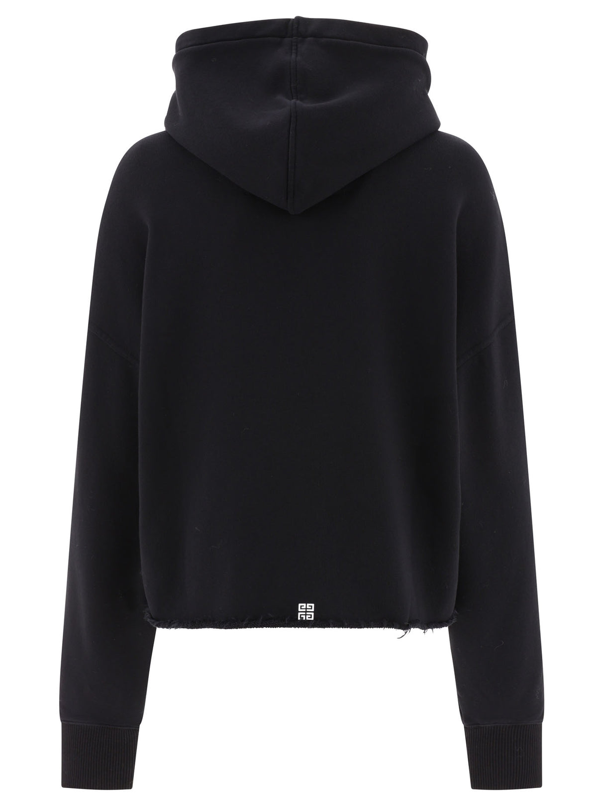 GIVENCHY Black Hoodie with White Logo for Women