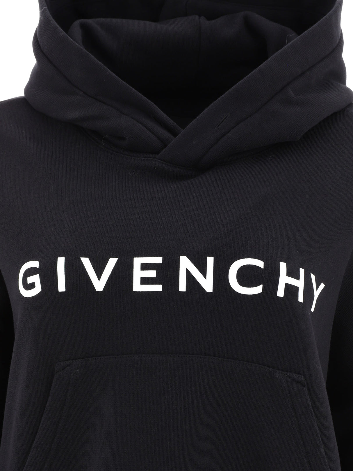 GIVENCHY Black Hoodie with White Logo for Women