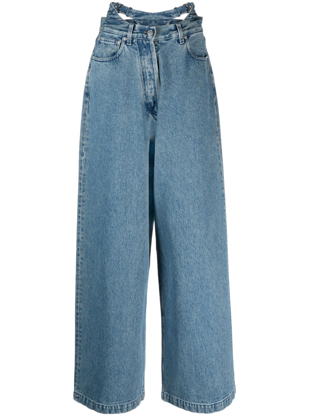 AMBUSH Navy Waist-Belt Wide-Leg Jeans for Women