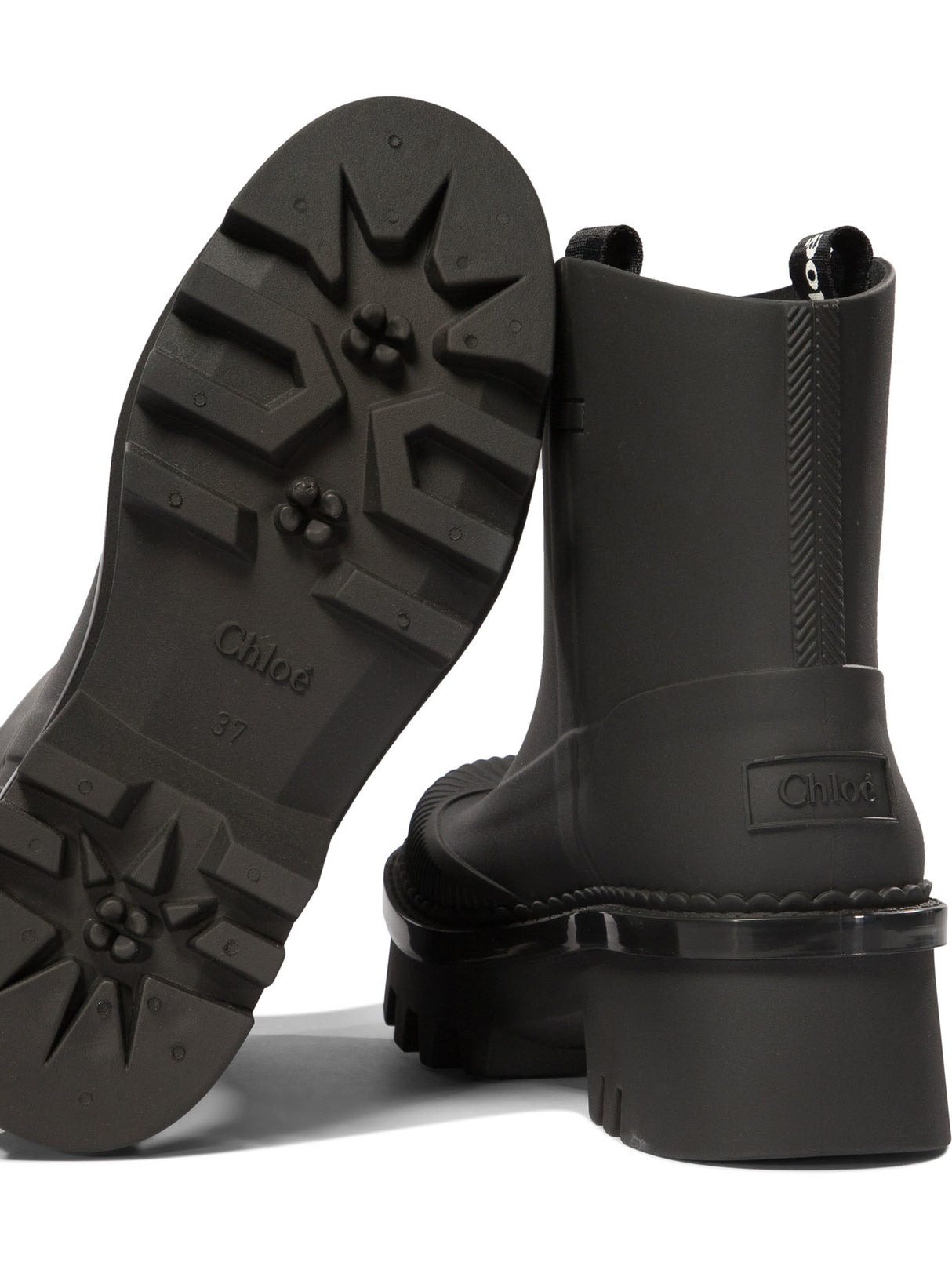 CHLOÉ Elegant Mini Rain Boots with Scallop Detailing