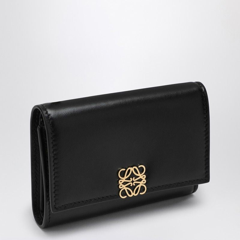 LOEWE Mini Black Leather Puffer Wallet