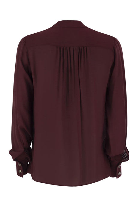 ELISABETTA FRANCHI Georgette Blouse with Striped Pattern