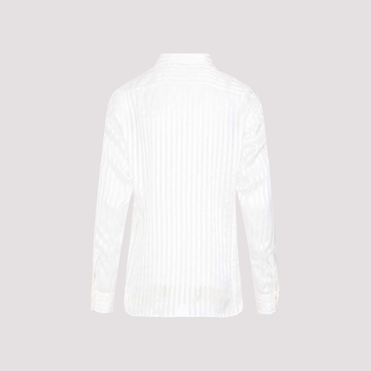 TOM FORD Striped Silk Shirt for SS24 in Nude & Neutrals