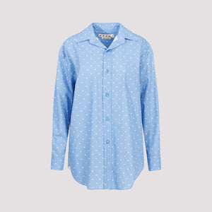 MARNI Classic Blue Cotton Shirt for Women - FW23 Collection